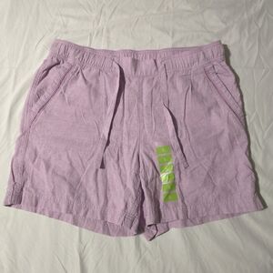 Eddie Bauer Briar Linen Purple Womens Shorts, Sz L, NWOT, MSRP $70.00
